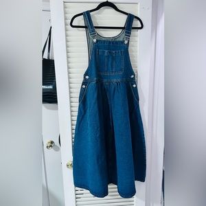 DAZY Slant Pocket Demin Overall Dress